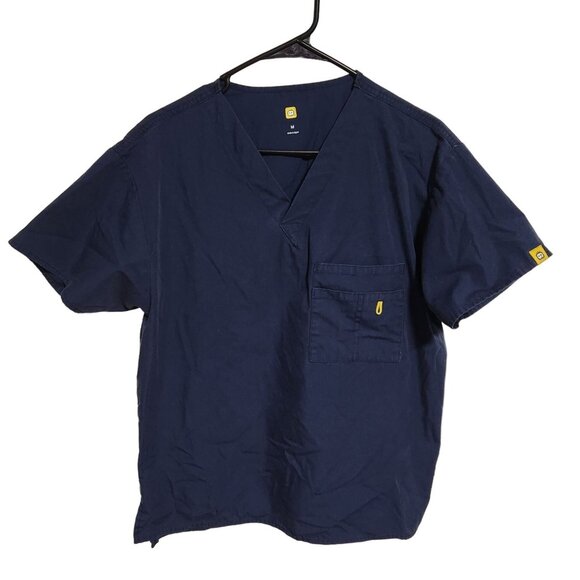 Wonderwink Scrub Top Womens Size Medium Blue Short Sleeve Medical Uniform - Picture 1 of 3